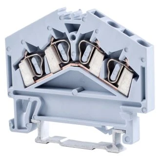 Vrstna sponka za fazni vodnik, vzmetna, na šino, siva 800V 24A 0.08-2.5 mm2 4P, TSKC2,5/4D