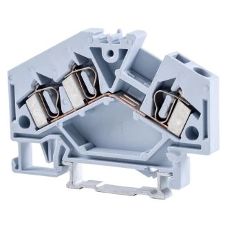 Vrstna sponka za fazni vodnik, vzmetna, na šino, siva 800V 32A 0.08-4 mm2 3P, TSKC4/3D