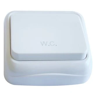 Nadometna tipka z napisom WC 10AX/250V, IP20, TTK-04W