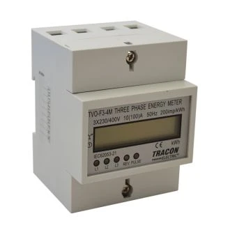 Števec električne porabe  - LCD, direktno merjenje, 3F, 4M, 400V / 10 (100)A, TVO-F3-4M