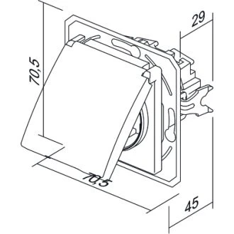 Vtičnica SCHUKO+POKROV 2P+E 16A 250V~ II, VE11II-B