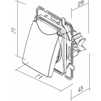 Vtičnica SCHUKO+Pokrov 2P+E 16A 250V~ PP XO, VE11PPXO-U