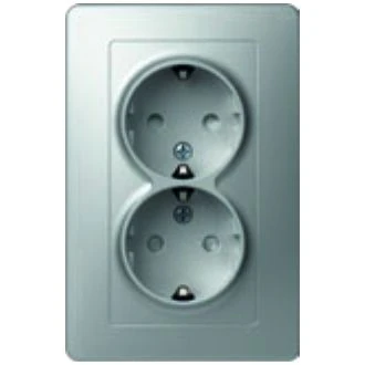 Vtičnica SCHUKO DVOJNA 2P+E 16A 250V~ ES KS, VE16ESKS-B