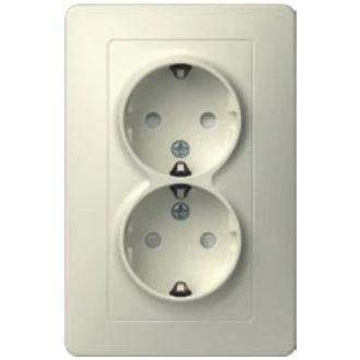 Vtičnica SCHUKO DVOJNA 2P+E 16A 250V~ IW KS, VE16IWKS-B