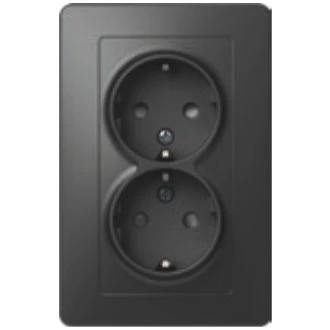 Vtičnica SCHUKO DVOJNA 2P+E 16A 250V~ NB KS, VE16NBKS-U
