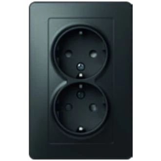 Vtičnica SCHUKO DVOJNA 2P+E 16A 250V~ NB KS, VE16NBKS-B