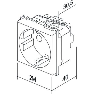 Vtičnica SCHUKO+KS+POKROV 2P+E 16A 250V~ 2M II, VM11II-B