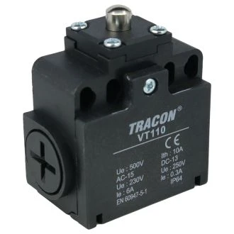 Pozicijsko stikalo, stožčasto-odbojno 1xNO+1xNC, 3A/250V AC, IP65, VT110